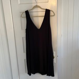 ASOS black double v neck swing dress, has 2 hidden pockets, size 12